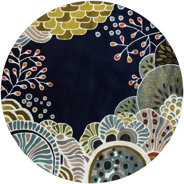 Momeni New Wave Area Rug - Navy, 5&9x22 x 5&9x22 Round