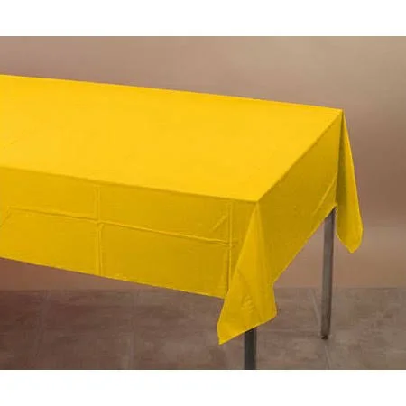 Creative Converting 710234b School Bus Yellow Tissue/Poly Tablecover 54 x 108 Solid (Case of 24)