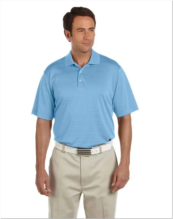 Adidas Golf A161 Men Climalite Textured Short-Sleeve Polo - Tide - S