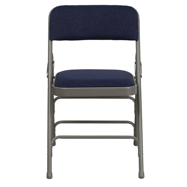 Flash Furniture 2 Pack Hercules Series Curved Triple Braced & Double Hinged Navy Fabric Metal Folding Chair