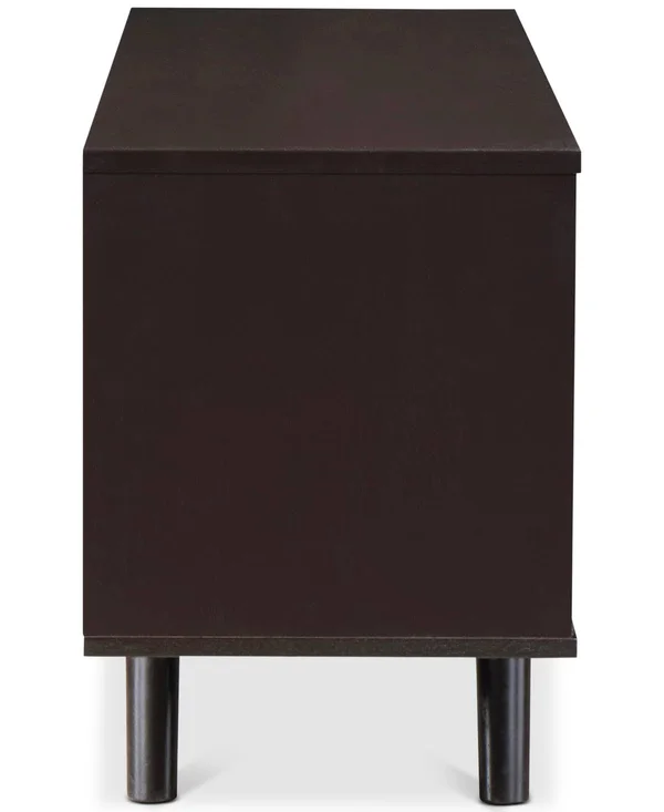 Modern Wood Veneer 55x22 TV Stand with Sliding Doors Wenge Techni Mobili