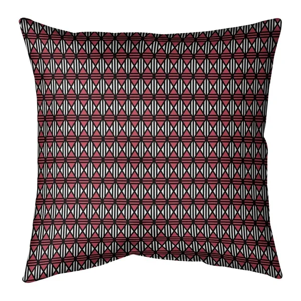 Classic Lined Diamonds Indoor/Outdoor Pillow - 16 x 16 - Purple - UV Resistant