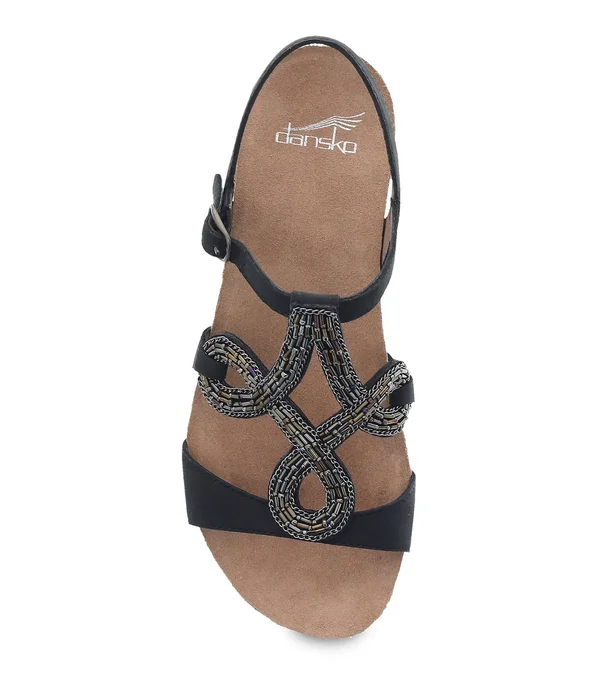 Dansko Reeta (Black Milled Nubuck) Women's Sandals