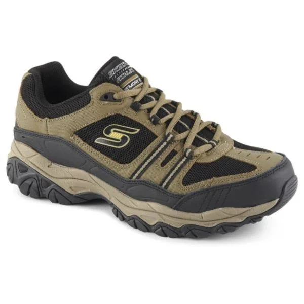 Skechers Men's After Burn Memory Fit Strike Off Sneaker - Pebble/Black