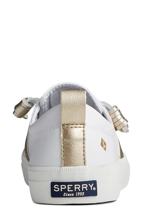 Women's Sperry Crest Vibe Metallic Sneaker White/Gold, Size 8.5M