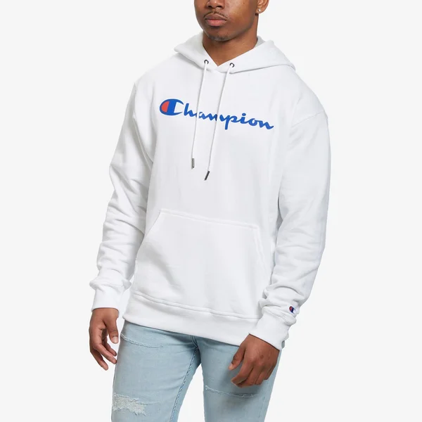 Men's Powerblend Fleece Pullover Hoodie, Script Logo