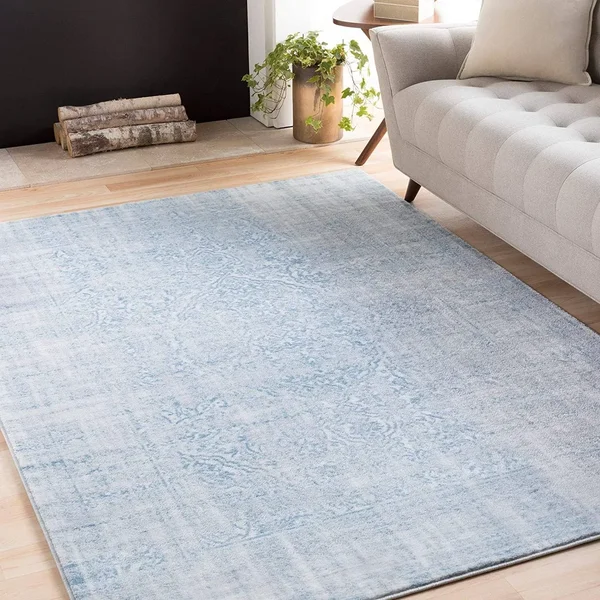 Misc Labasa Area Rug 6&7x22 x 9& Blue Border Oriental Transitional Rectangle Polypropylene Synthetic Latex Free Pet Friendly Sta