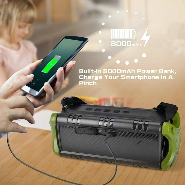 50w(70w Peak) Wireless Bluetooth Speakers Built-in 8000mAh Battery Power Bank - W-King Outdoor Portable Waterproof TWS, NFC Speak