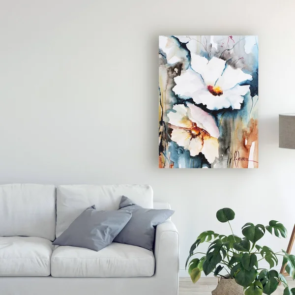 Trademark Fine Art 'Blooms Aquas II' Canvas Art by Leticia Herrera - Size: 18 x 24