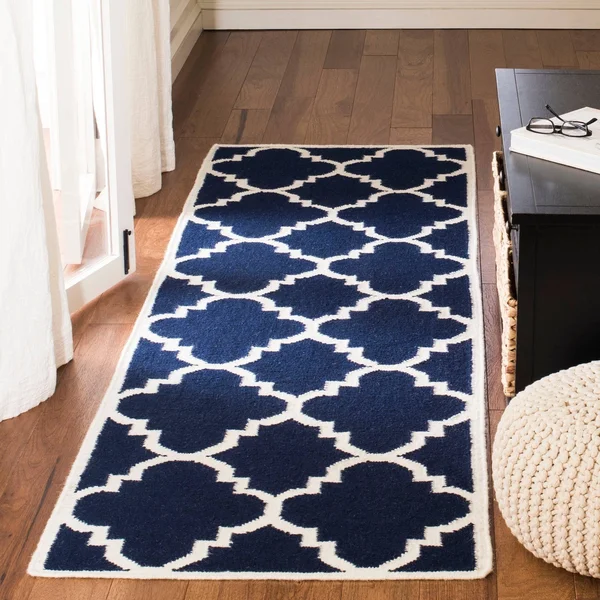 Safavieh 3& x 5& Dhurries DHU633G Dark Grey, Ivory Rug