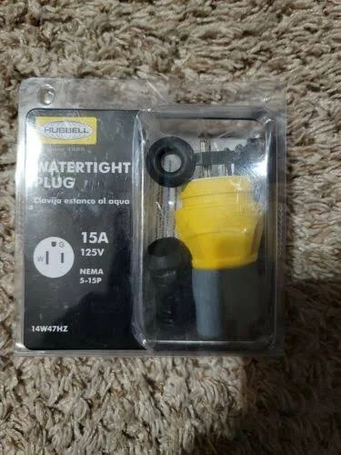 Hubbell 15Amp 125-Volt Watertight Plug 14W47HZ