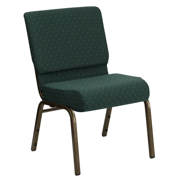 Lancaster Home Hercules Series Vein Frame 21-Inch Extra Widefabric Stacking Church Chair with 4-Inch Thick Seat, Gold