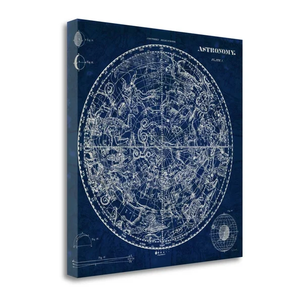 Tangletown Fine Art Celestial Blueprint by Sue Schlabach, Giclee Print on Wrap Canvas, 25x25x22