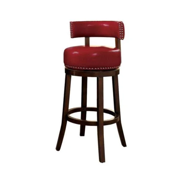 Furniture of America Shirley Red 29x22 Bar Stool Set of 2