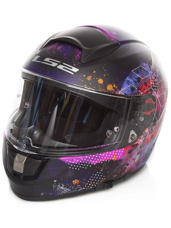 LS2 - Helmet FF397 Vector HPFC Evo Cosmos Matt Black - Pink - Size 3XL