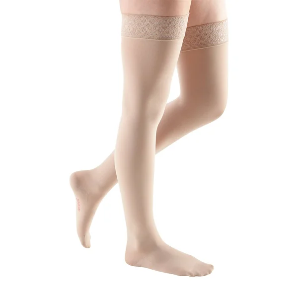 Mediven Comfort - 20-30 mmHg, Thigh High w/ Lace Top-Band, Closed Toe Wheat, IV