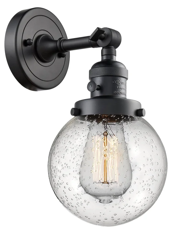 Innovations Lighting 203SW-BK-G204-6 Beacon-1 Light Wall Sconce in