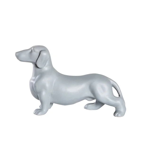 Nayothecorgi Standing Dachshund Ceramic Statue - Glossy Blue
