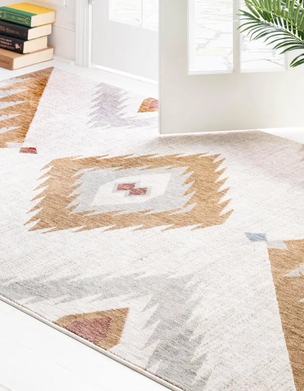 Eco Southwestern 4x6 Ivory Area Rug