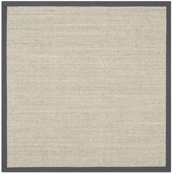 Safavieh NF441B Marble, Grey Natural Fiber 6& x 6& Square Area Rug