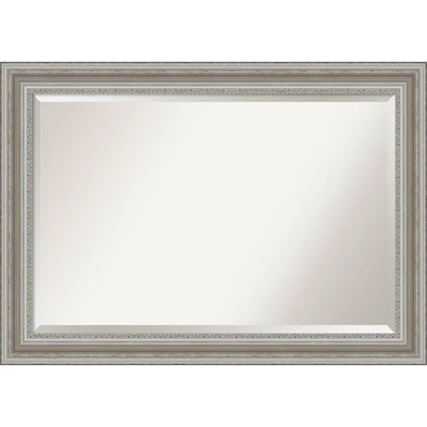 The Gray Barn Parlor Silver Bathroom Vanity Wall Mirror - Large (34 x 28-inch)
