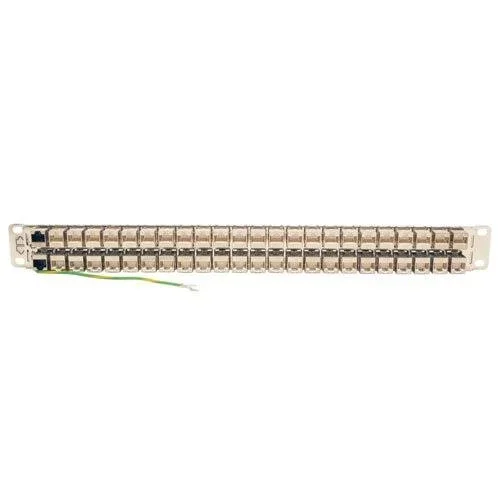 Tripp Lite 48-Port Cat6a Patch Panel STP Shielded RJ45 Ethernet 1U Rackmount TAA N254-048-SH-6A