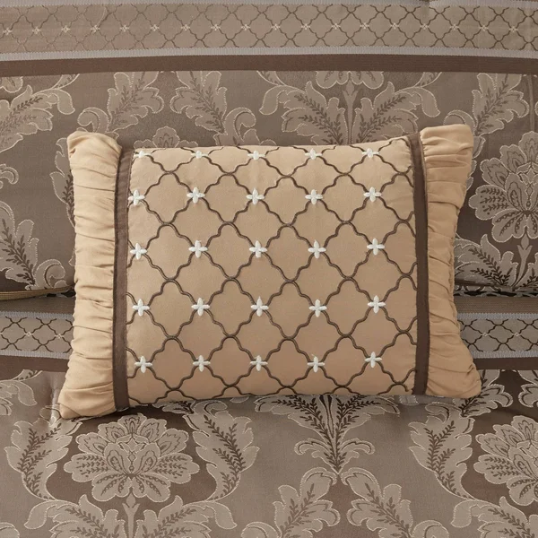 Madison Park Bellagio 7 Piece Jacquard Comforter Set Brown Cal King