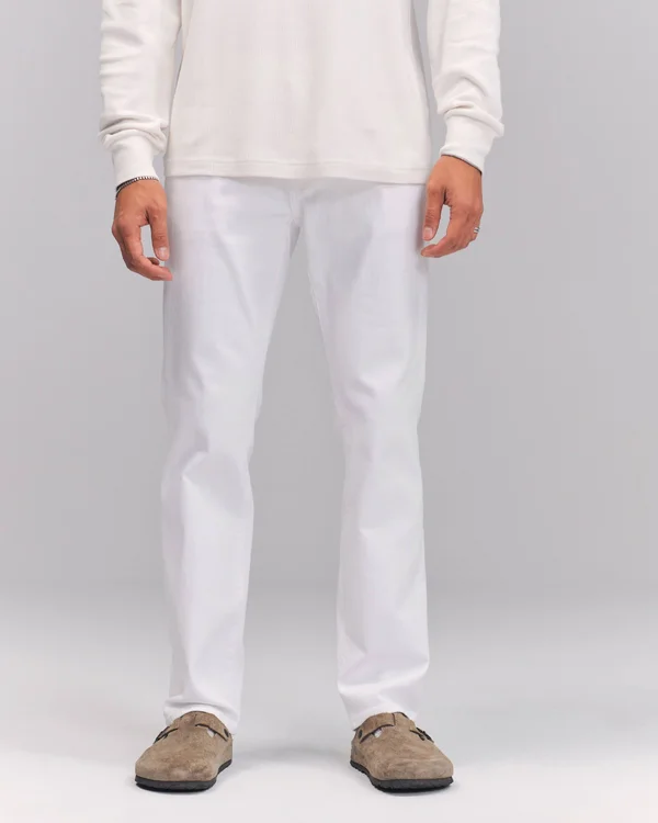 Men's Straight Jeans in White - Size 36 x 34, Abercrombie & Fitch