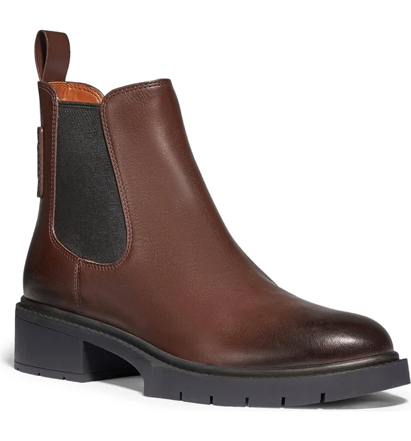 Coach Women's Lyden Leather Chelsea Boots - Walnut - Size 9