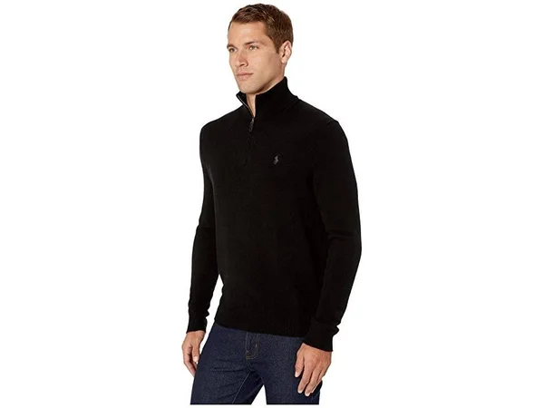 Polo Ralph Lauren Men's Cashmere Blend Quarter-Zip Sweater - Polo Black