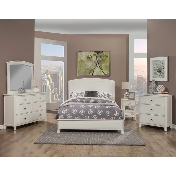 Alpine Furniture Baker Panel Bed (White - California King)