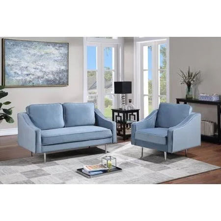 2 Piece Living Room Furniture Sets, Morden Style Couch Furniture Upholstered Armchair and Loveseat for Home or Office (1+2 Seat)