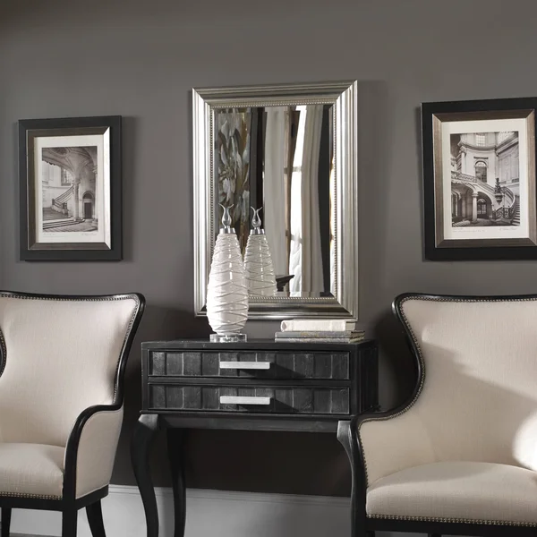 Uttermost Stuart Silver Beaded Mirror - Silver Leaf