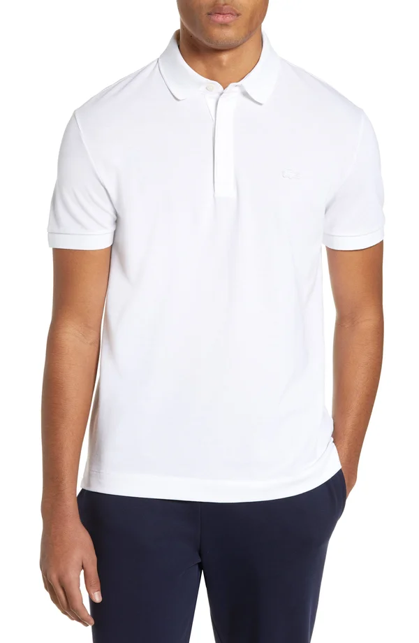 Lacoste Men's Regular Fit Stretch Cotton Paris Polo Shirt - White