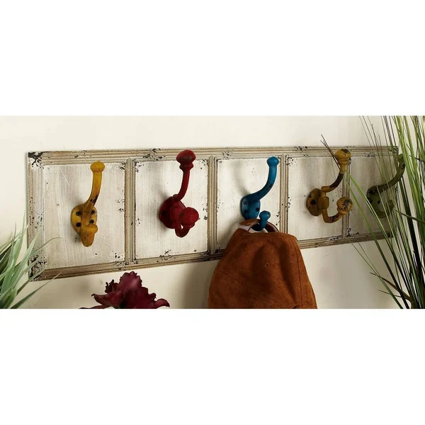Maison Rouge Lamartine Wood and Metal 24-Inch x 7-Inch Wall Hook
