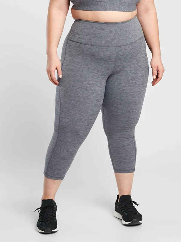 Athleta Women's Ultimate Stash Pocket Capri Grey Heather Petite Size L