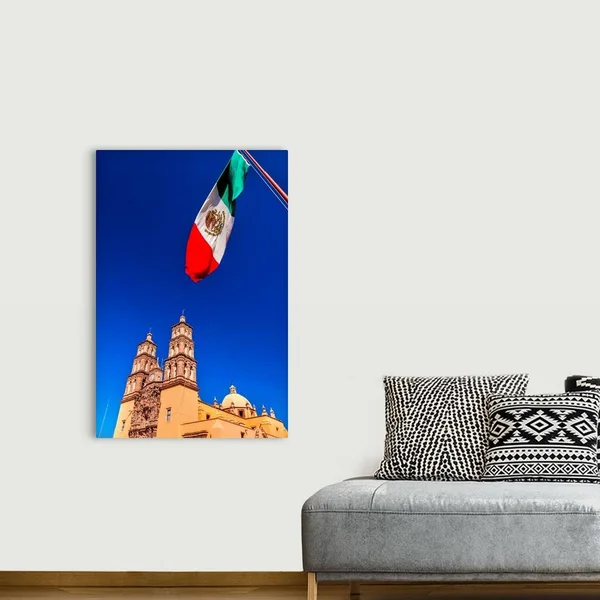 Mexican Flag Parroquia Cathedral - Dolores, Hidalgo, Mexico, Canvas Wall Art, 32x48, Great Big Canvas