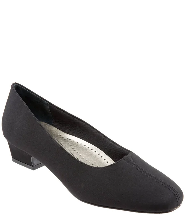 Trotters Doris Pumps, Women's, Black Micro, Size: 8.5