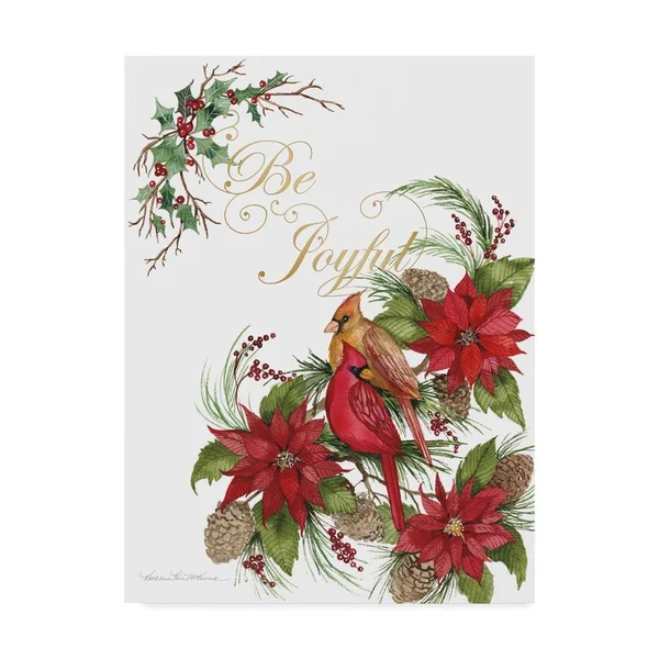 Trademark Fine Art Kathleen Parr McKenna Holiday Happiness VI 18x24 Canvas Art, WAP04965-C1824GG