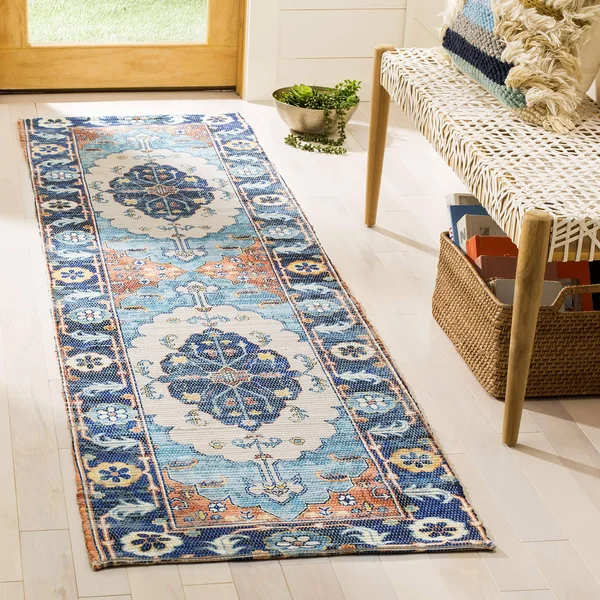 Safavieh Saffron SFN585A 2&3x22 x 8&0x22 Runner Blue - Coral Area Rug
