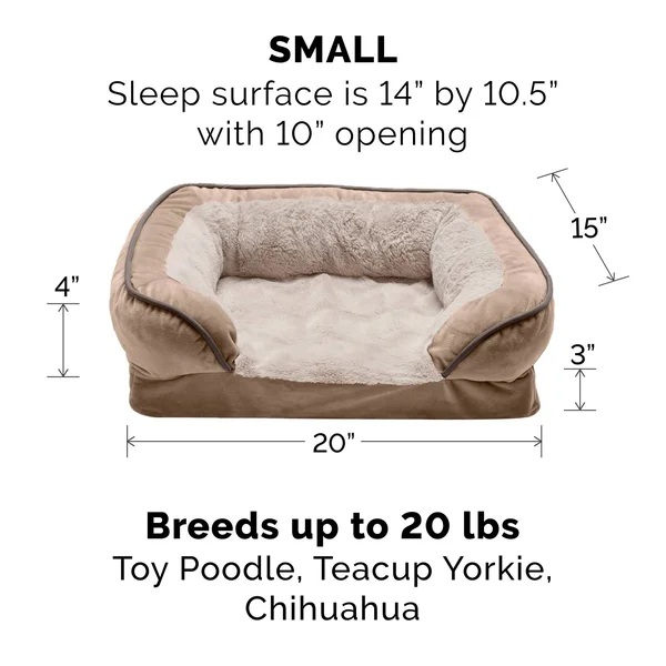 FurHaven Velvet Waves Perfect Comfort Orthopedic Sofa Dog Bed - Jumbo - Granite Gray