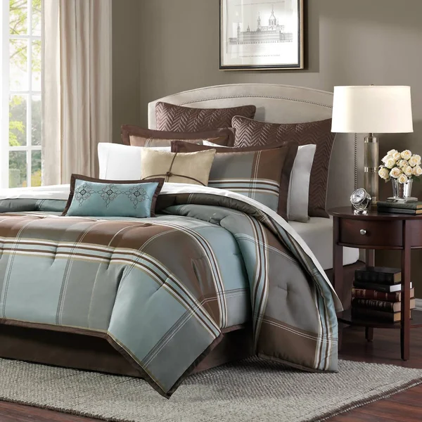 Copper Grove Geneva Blue/Brown 8-Piece Comforter Set - California King