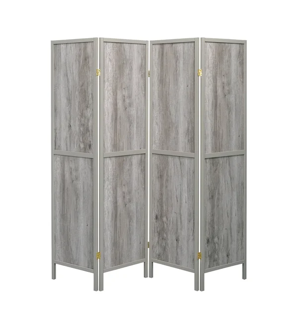 Coaster 961415 Grey Driftwood 4 Panel Folding Screen