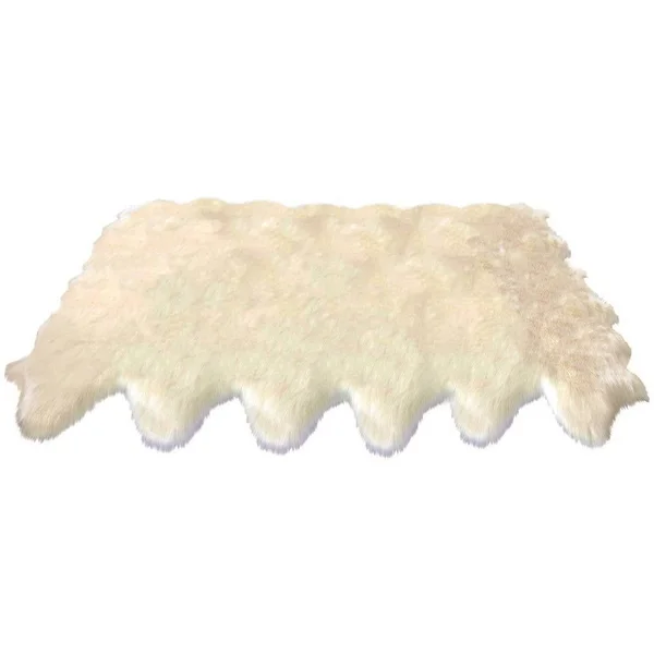 Silver Orchid Nansen Luxurious Faux Sheepskin Pelt Shag Rug - 6& x 6& - Cream