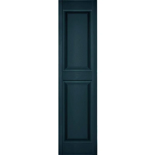 12 inchw x 60 inchh Lifetime Vinyl - Custom Two Equal Panels, Raised Panel Shutters, Midnight Blue