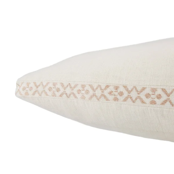 Ismay Border Pillow - 24x22x24x22 Polyester Fill - Beige/Dark Grey
