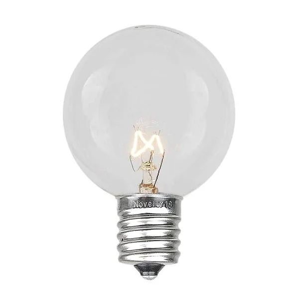 Novelty Lights G50 Patio String Lights with 125 Clear Globe Bulbs Outdoor String Lights Market Bistro Hanging String Lights Pati