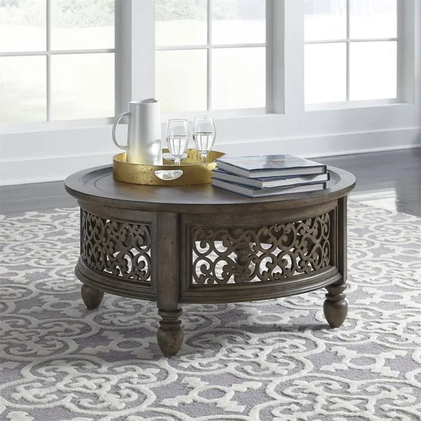 Liberty Parisian Marketplace Brownstone Round Cocktail Table