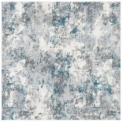 Brito Abstract Gray/Turquoise Area Rug 17 Stories Rug Size: Square 6&7x22