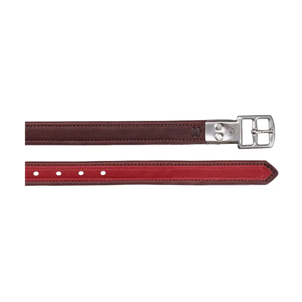 Bates Victrix Havana Stirrup Leathers 54 Red Brown